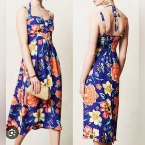 Anthropologie Moulinette Soeurs Floral Midi Halter Dress Women’s Size 4